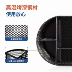 得力（deli） 金属网纹圆形笔筒简约创意桌面收纳盒笔插笔架笔座 抽屉九格组合笔筒8902