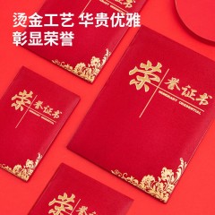 得力（deli）12K荣誉证书 获奖证书烫金颁奖证书奖状证书证书外壳三折页设计 特种纸封面 【1本装】6K荣誉证书+内芯1张（皮纹特种纸）